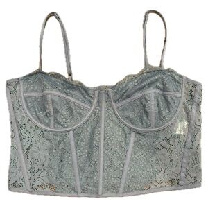 Altar’d State Blue Lace Corset Top Size Large